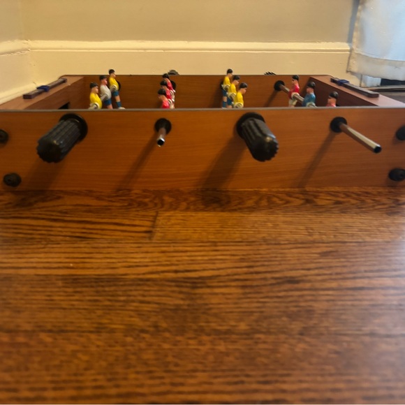 Wooden 6 on 6 Foosball Tabletop Soccer Game with counters - Picture 6 of 11
